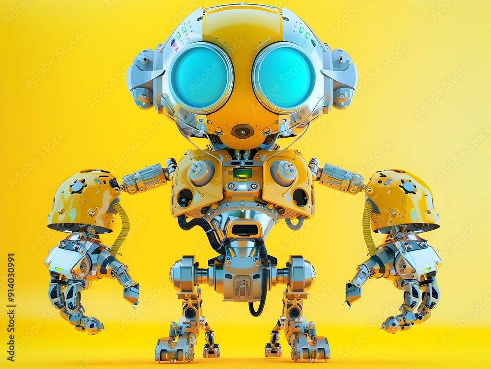 Futuristic 3D Rendered Robot for Innovative STEM Education and Interactive Learning