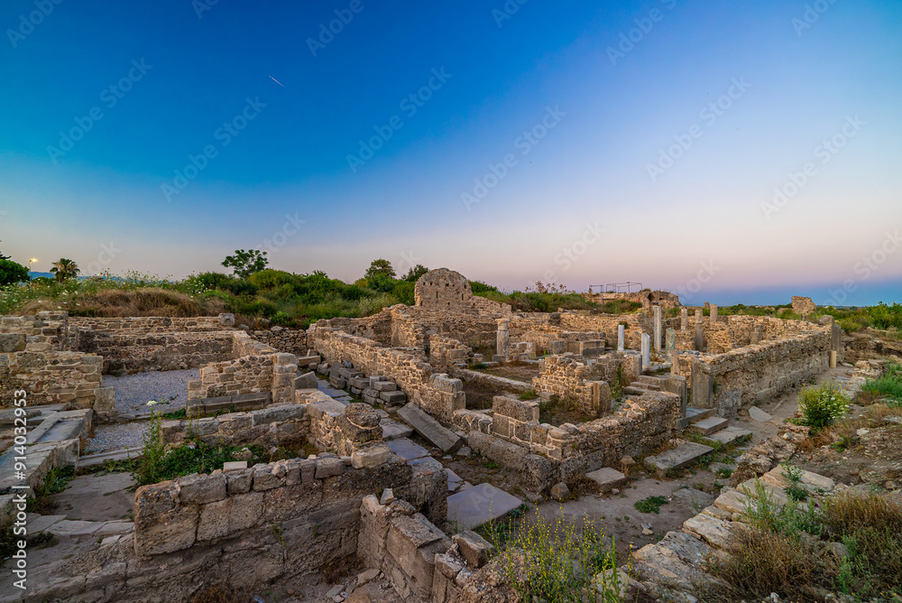 Ruins of the ancient city of Side. Remains of ancient Houses. Ruins of the ancient city of Side. Remains of ancient Houses.