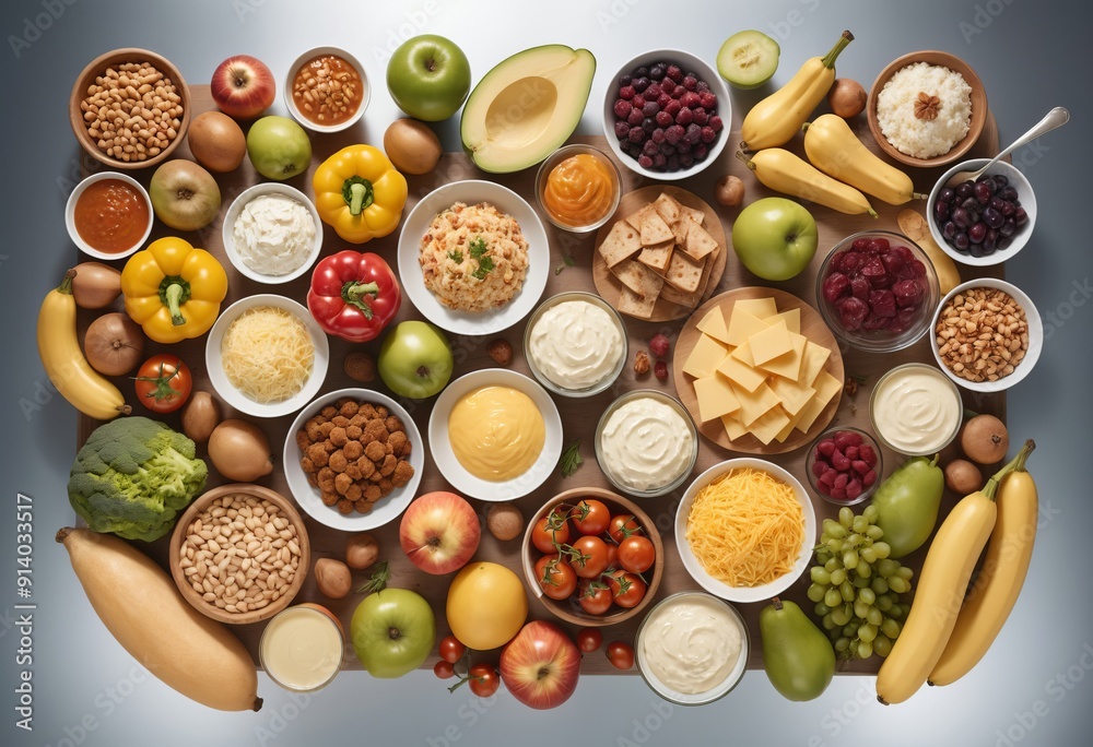Daily food set. Many daily food ingredients. Daily food set. Many daily food ingredients.