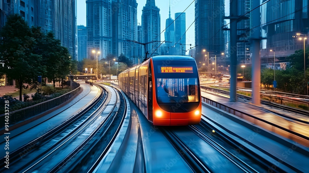 Obraz premium Real-Time Public Transportation Tracking and Urban Mobility Analytics