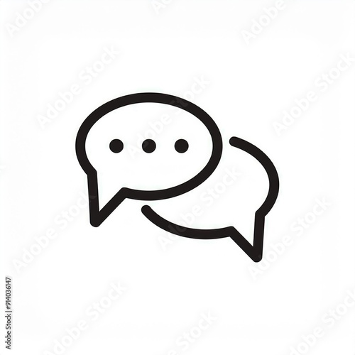 speech bubbles black icon isolated on white