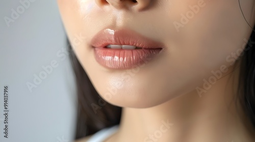 Captivating Close-Up of Radiant,Feminine Lips Showcasing Natural Beauty and Elegance