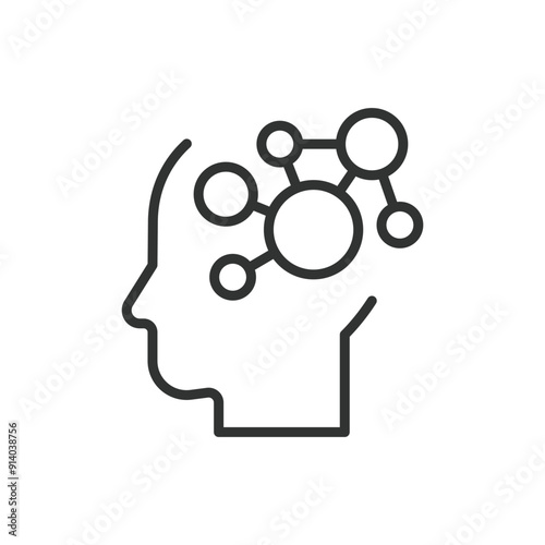Psychology, in line design. Psychology, Mental health, Brain, Mind, Therapy, Counseling, Behavior on white background vector. Psychology editable stroke icon.