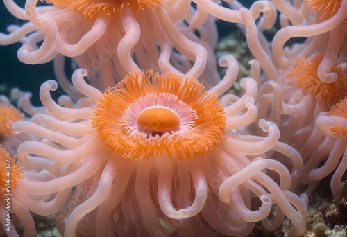 Macro Picture of Orange Plumose Anemone photo