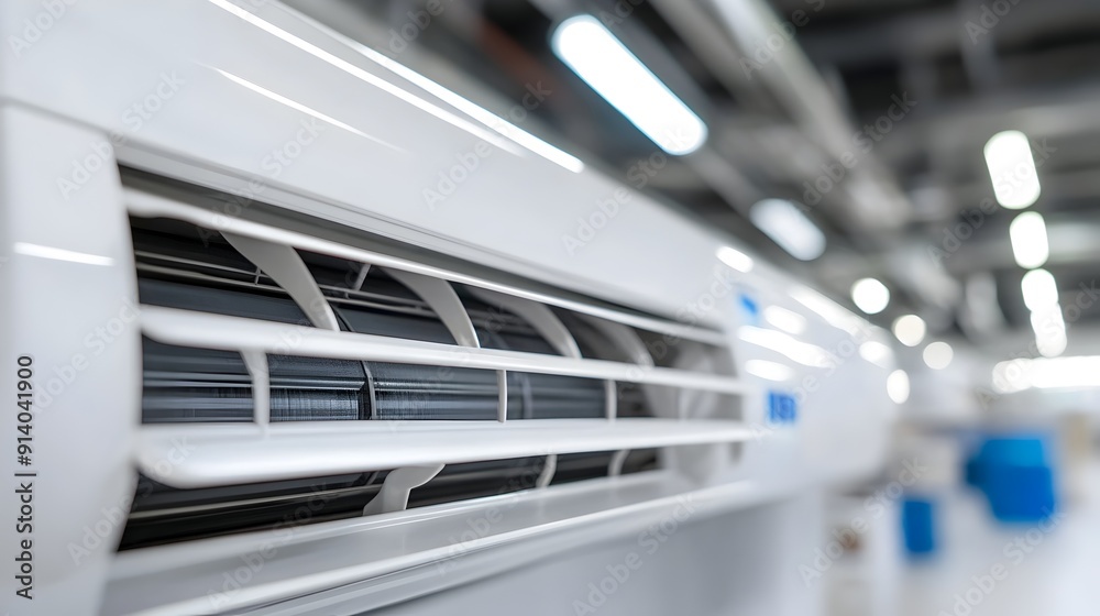 Modern Air Conditioning System in Commercial Building Interior Modern Air Conditioning System in Commercial Building Interior