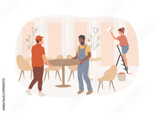 Create restaurant concept isolated cartoon vector illustrations.