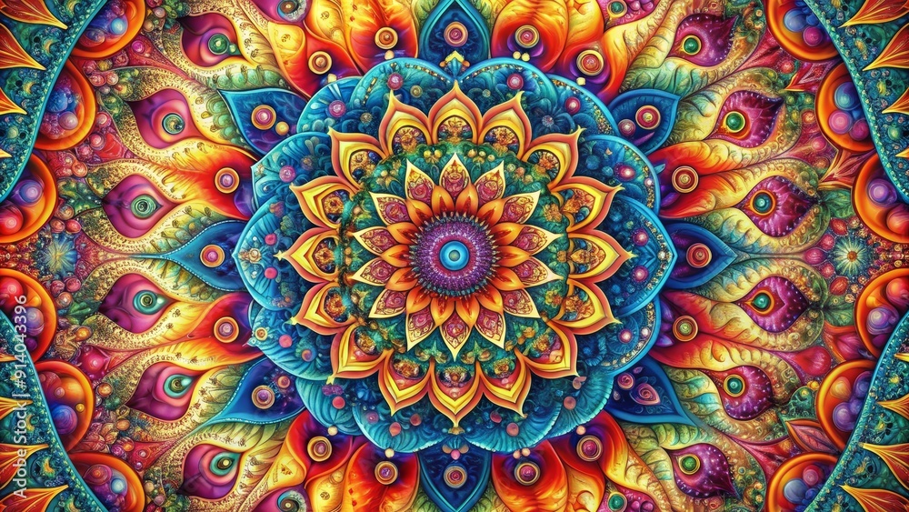Vibrant colors swirling together in perfect synchrony, crafting a stunning mandala with intricate patterns, symbolizing unity and harmony in a mesmerizing display of beauty. Vibrant colors swirling together in perfect synchrony, crafting a stunning mandala with intricate patterns, symbolizing unity and harmony in a mesmerizing display of beauty.