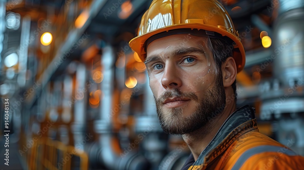 Industrial Worker in a Factory Setting