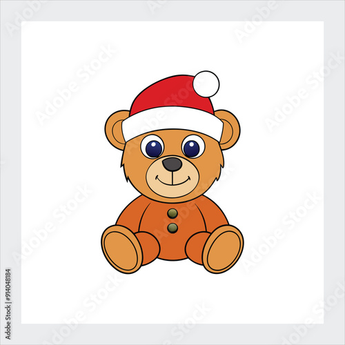  Funny christmas baby tedd teddy vector illustration photo