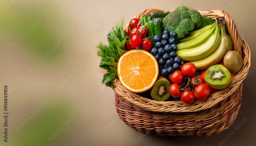 Fresh fruits and vegetables that look delicious in a basket, health food with a health concept, anthocyanin, antioxidants, smart carbohydrates, omega 3, minerals.76 Fresh fruits and vegetables that look delicious in a basket, health food with a health concept, anthocyanin, antioxidants, smart carbohydrates, omega 3, minerals.76