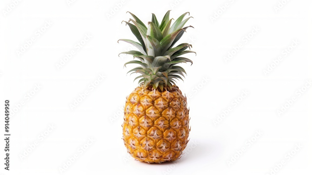 Fresh pineapple over plain background Fresh pineapple over plain background
