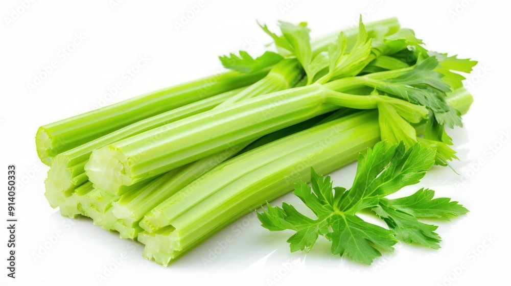 Fresh celery closeup view Fresh celery closeup view