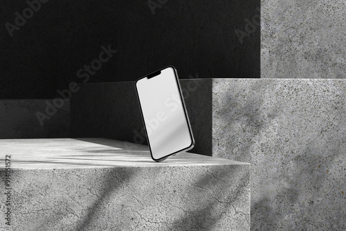 Minimalist Smartphone Mockup on Stairs