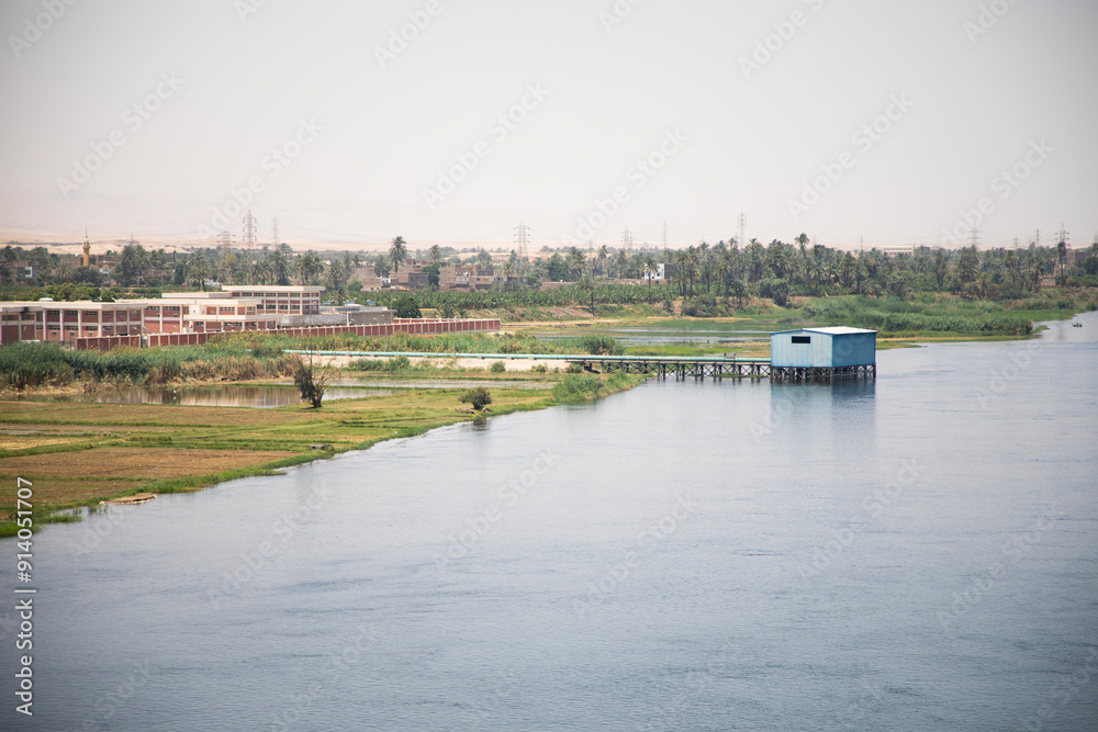 Beautiful view of Nile river and landscape in Luxor, Egypt