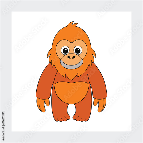 Orangutan full body vector illustration photo