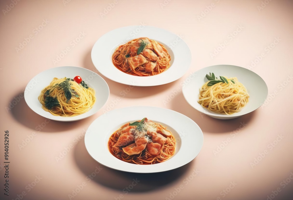 Italian meals on plates. Mediterranean dishes Italian meals on plates. Mediterranean dishes