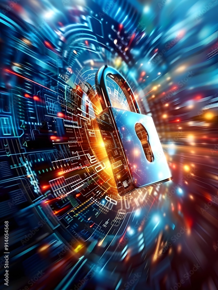 Digital Security - Cyber Security Lock. Digital Security - Cyber Security Lock.