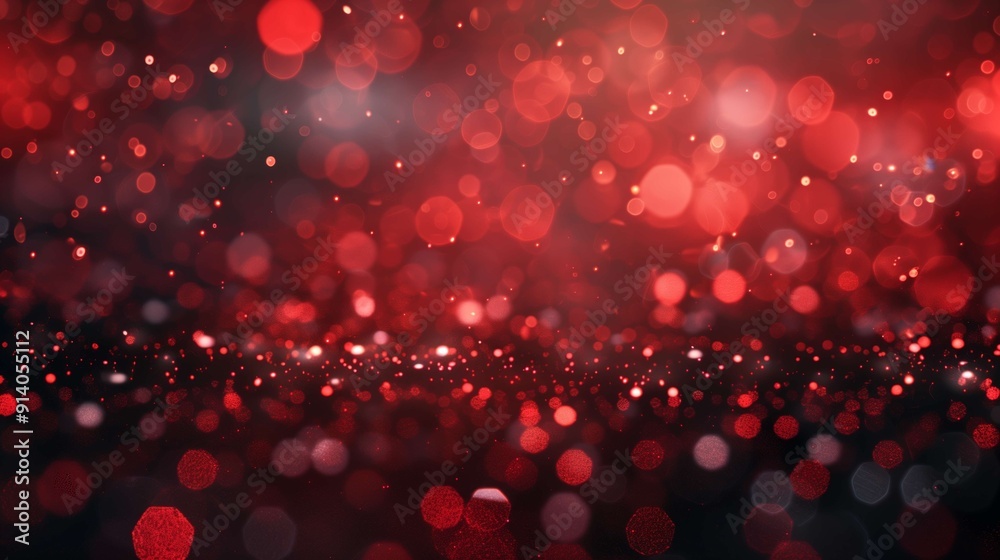 Red glitter bokeh lights sparkle against a dark backdrop, creating a festive atmosphere perfect for christmas. Add elegance to holiday cards with these merry and bright lights Red glitter bokeh lights sparkle against a dark backdrop, creating a festive atmosphere perfect for christmas. Add elegance to holiday cards with these merry and bright lights
