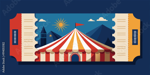 Ticket to the circus, vector mockup