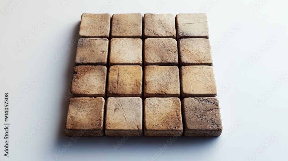 A close up of a square of brown tiles A close up of a square of brown tiles