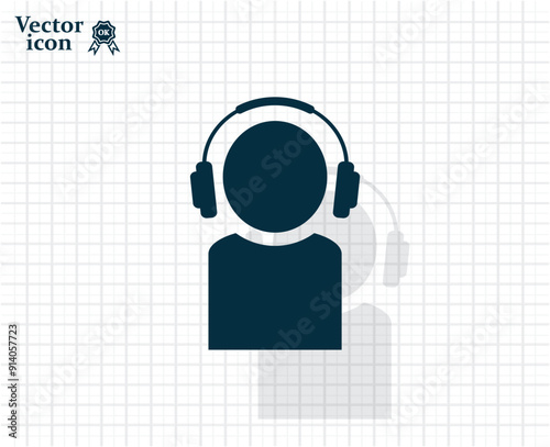 Dark colored vector icon with shadow on a light checkered background