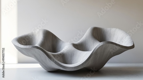 Wallpaper Mural A large grey bowl with a curved edge sits on a white floor Torontodigital.ca