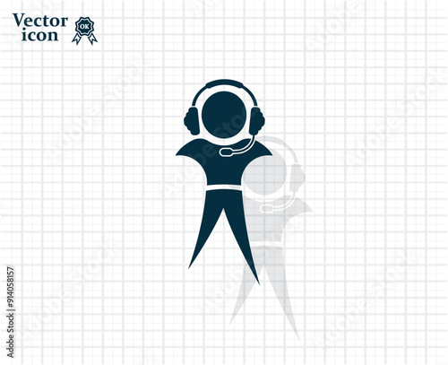 Dark colored vector icon with shadow on a light checkered background