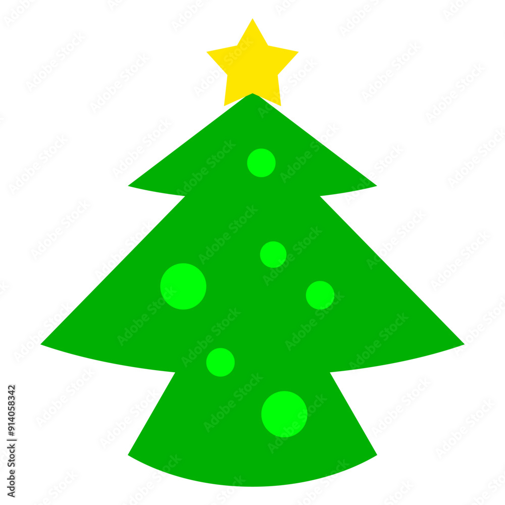 Christmas tree symbol. Modern flat design in cartoon style. Vector illustration isolated on white background. Christmas tree symbol. Modern flat design in cartoon style. Vector illustration isolated on white background.