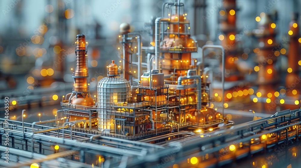 Illuminated Industrial Complex: A Detailed Model of a Refinery Illuminated Industrial Complex: A Detailed Model of a Refinery