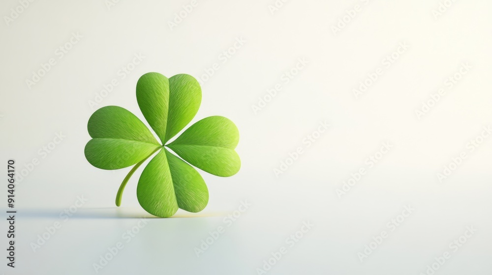 Vibrant Green Four-Leaf Clover - Isolated 3D Render Vibrant Green Four-Leaf Clover - Isolated 3D Render