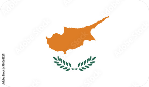 Flag of Cyprus with rounded edges. National symbol. Vector image, flag icon.