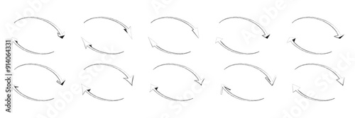 Rotate vector arrow icon. Vector isolated sign symbols and elements. Refresh and reload arrow icon.