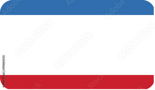 Flag of Crimea peninsula with rounded edges. National symbol. Vector image, flag icon.
