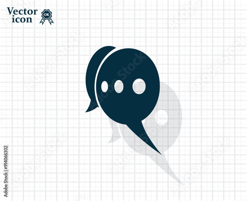 Dark colored vector icon with shadow on a light checkered background