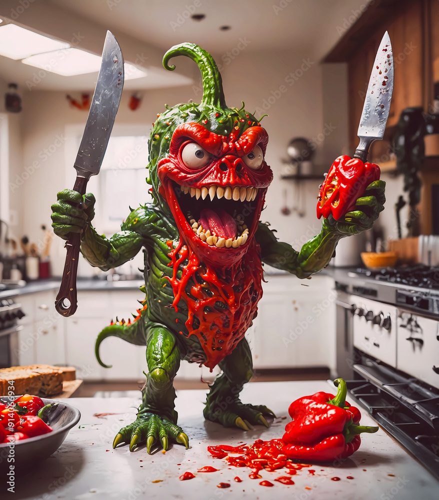 vegetables downfall Apocalypse Monster transformation – pepper
