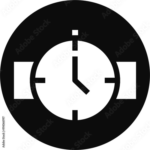 Wristwatch icon block vector