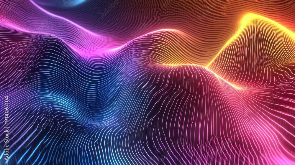 Abstract Neon Lines Wallpaper