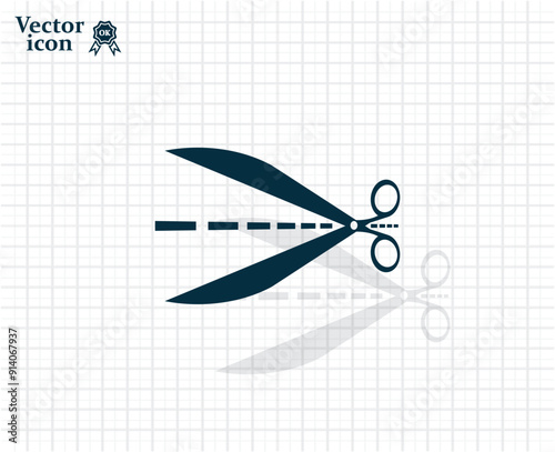 Dark colored vector icon with shadow on a light checkered background