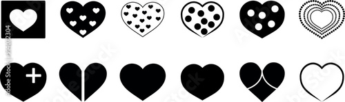 Heart vector icons.