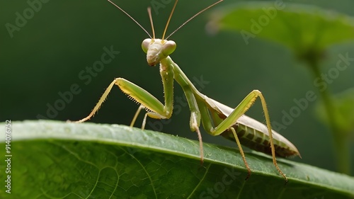 praying mantis on green leaf