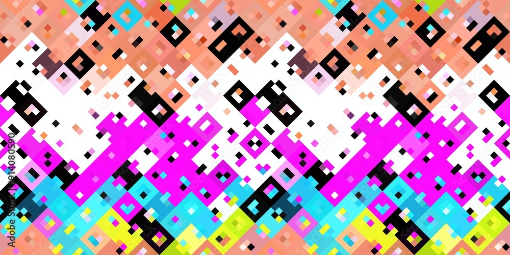 Ditzy pixel abstract rainbow seamless border pattern backdrop. Modern playful variegated repeating graphic design for kids, textile and home decor trim edge. Ditzy pixel abstract rainbow seamless border pattern backdrop. Modern playful variegated repeating graphic design for kids, textile and home decor trim edge.