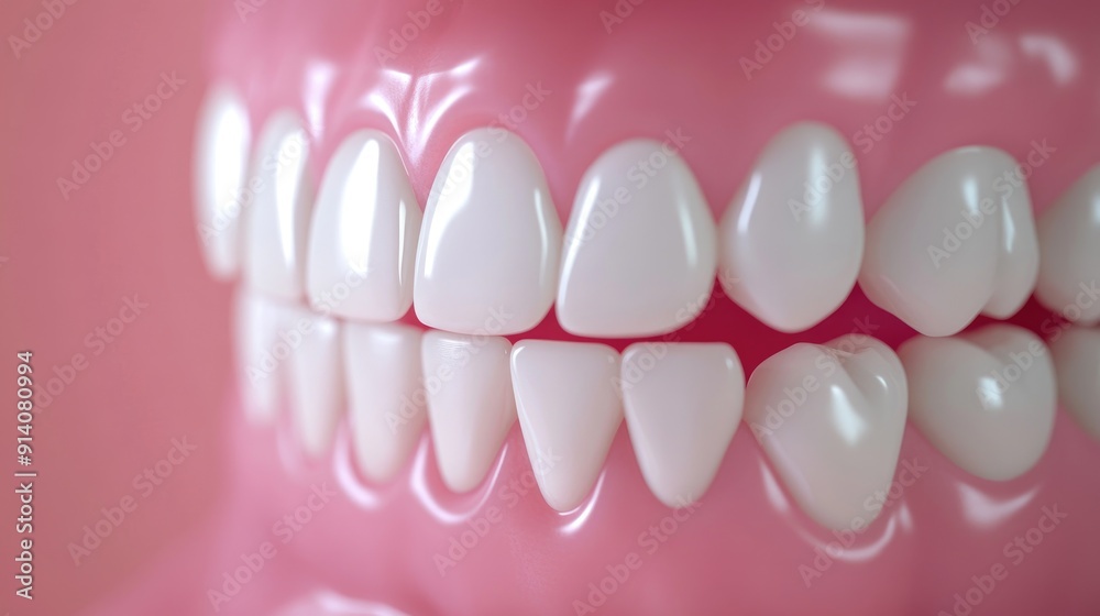 Close-up of healthy teeth against a single-color background, emphasizing their cleanliness. Close-up of healthy teeth against a single-color background, emphasizing their cleanliness.