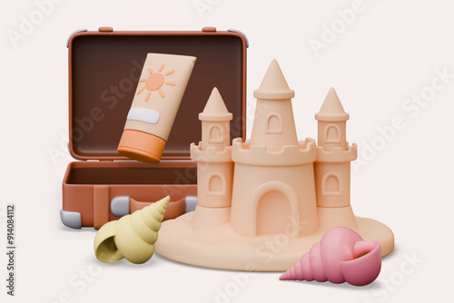 Commercial vector composition of pleasant summer vacation