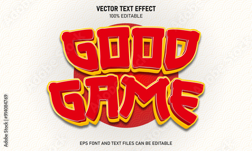 Good game 3d editable text effect