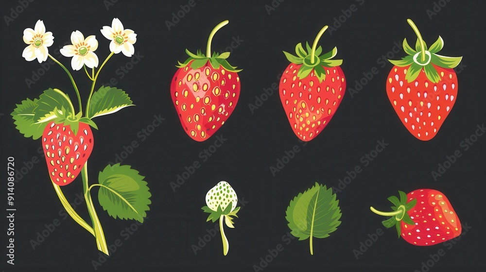 Fresh strawberry fruit vector illustration Fresh strawberry fruit vector illustration