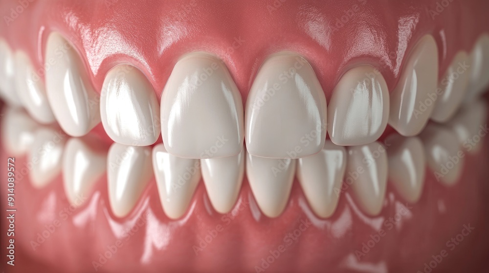 Detailed view of teeth on a plain background, emphasizing their clean and healthy appearance. Detailed view of teeth on a plain background, emphasizing their clean and healthy appearance.