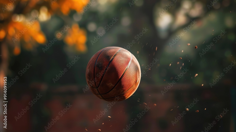 Basketball in Motion, Spinning on Axis Basketball in Motion, Spinning on Axis