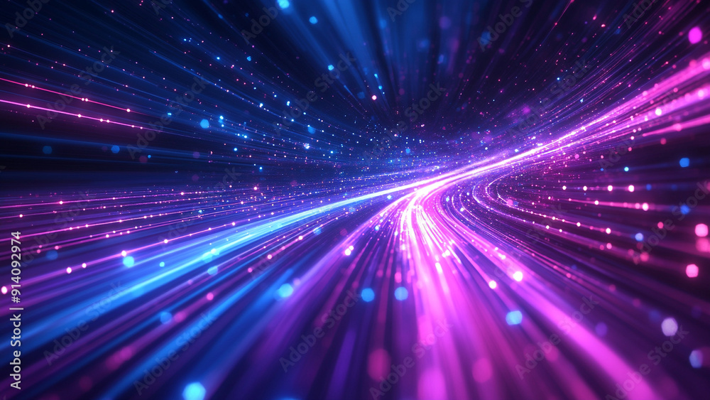 Futuristic Technology: Purple and Blue Light Streaks Effect Futuristic Technology: Purple and Blue Light Streaks Effect