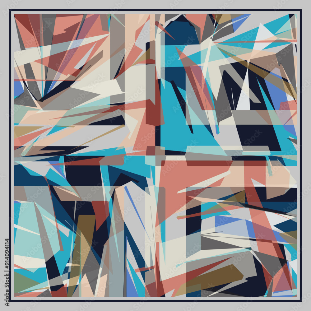Obraz premium Colorful modern floral pattern. Fashionable traditional style silk scarf beauty design. Modern digital print. for fabric, scarves, hijab, shawl, bandana, carpet, marble, textile, design, canvas art