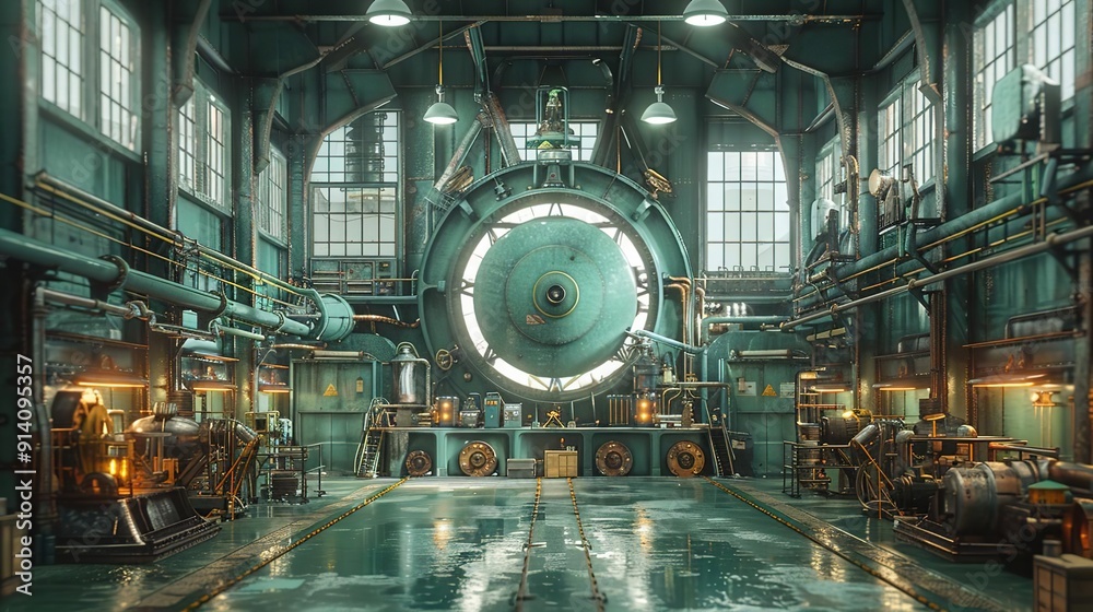 Industrial Facility Interior 3D Illustration Industrial Facility Interior 3D Illustration